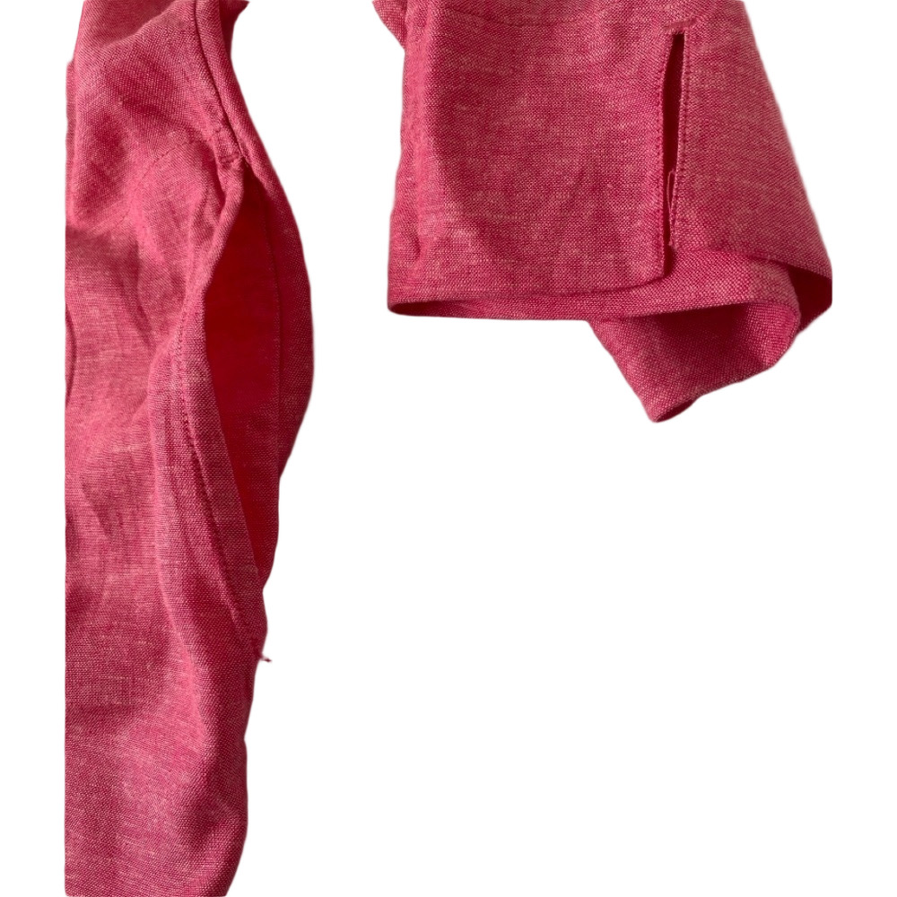Lands' End Vibrant Pink Linen Blend Blouse, Size XS - Picture 4 of 8
